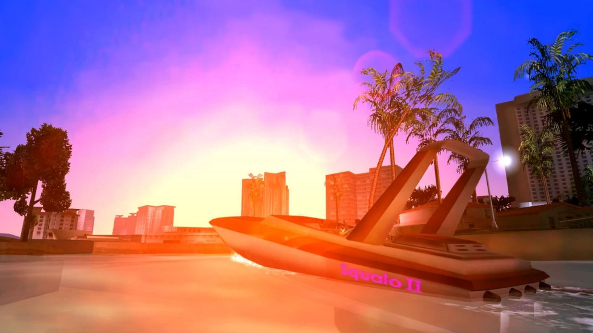 The waters of Vice City are not empty (Image via Rockstar Games)